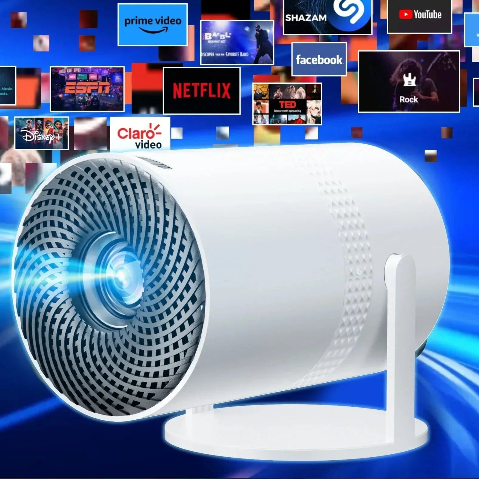Salange P300 Mini Portable Projector - 4K 8K Video Decoding, 720P HD, Android 11, Wi-Fi, BT 5.1